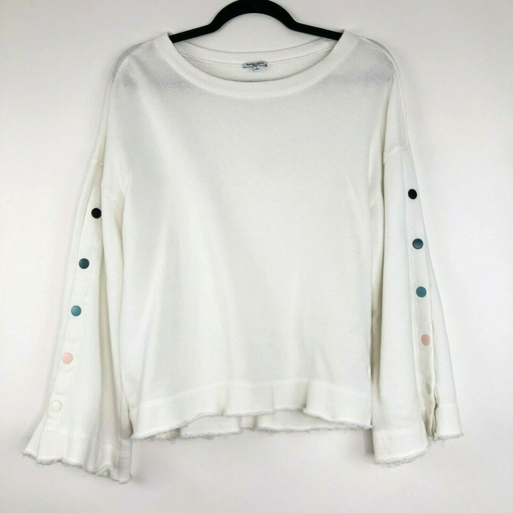 Splendid Snap Bell Sleeve Pullover Sweatshirt